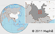 Gray Location Map of Anning, highlighted country, highlighted parent region
