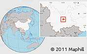 Gray Location Map of Anning, highlighted country