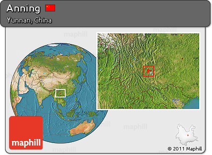Satellite Location Map of Anning