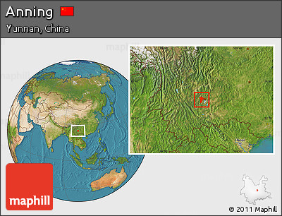 Satellite Location Map of Anning
