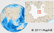 Shaded Relief Location Map of Anning, highlighted parent region