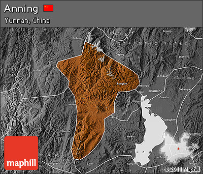 Physical Map of Anning, desaturated