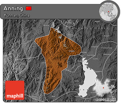 Physical Map of Anning, desaturated