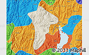 Shaded Relief Map of Anning, political outside