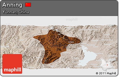 Physical Panoramic Map of Anning, lighten