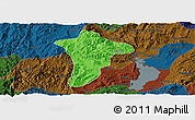 Political Panoramic Map of Anning, darken