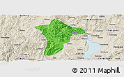 Political Panoramic Map of Anning, shaded relief outside