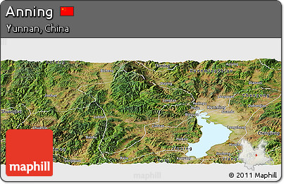Satellite Panoramic Map of Anning