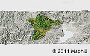 Satellite Panoramic Map of Anning, lighten, semi-desaturated