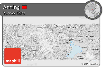 Silver Style Panoramic Map of Anning