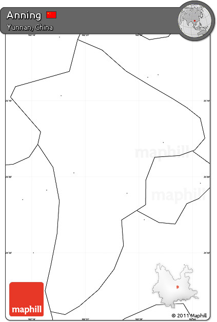 Blank Simple Map of Anning, no labels