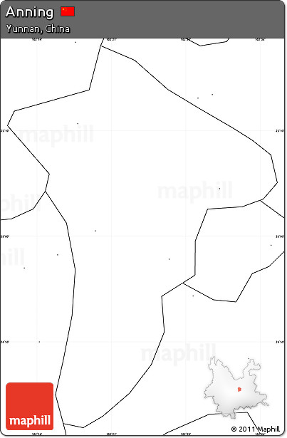Blank Simple Map of Anning, no labels