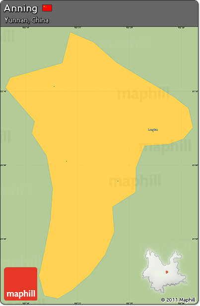 Savanna Style Simple Map of Anning, single color outside