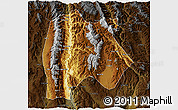 Physical 3D Map of Baoshan, darken