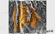 Physical 3D Map of Baoshan, desaturated