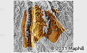 Physical 3D Map of Baoshan, lighten, desaturated