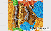 Physical 3D Map of Baoshan, political outside