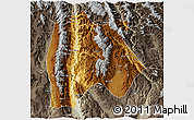 Physical 3D Map of Baoshan, semi-desaturated