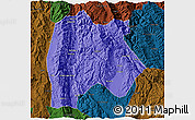 Political 3D Map of Baoshan, darken