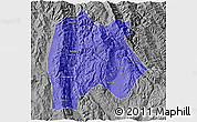Political 3D Map of Baoshan, desaturated