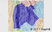 Political 3D Map of Baoshan, lighten