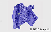 Political 3D Map of Baoshan, single color outside