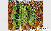 Satellite 3D Map of Baoshan, physical outside