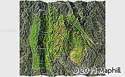 Satellite 3D Map of Baoshan, semi-desaturated