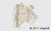 Shaded Relief 3D Map of Baoshan, cropped outside