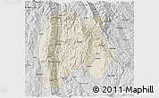 Shaded Relief 3D Map of Baoshan, desaturated