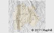 Shaded Relief 3D Map of Baoshan, lighten, desaturated