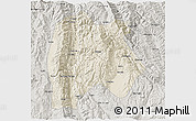 Shaded Relief 3D Map of Baoshan, semi-desaturated