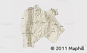 Shaded Relief 3D Map of Baoshan, single color outside