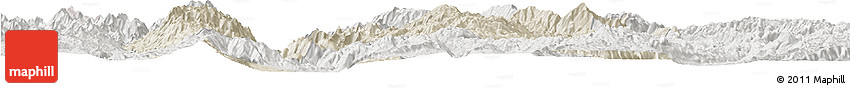 Shaded Relief Horizon Map of Baoshan, lighten, semi-desaturated Shaded Relief Horizon Map of Baoshan, lighten, semi-desaturated