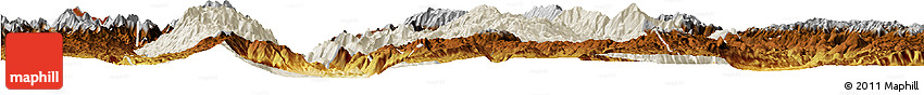 Shaded Relief Horizon Map of Baoshan, physical outside Shaded Relief Horizon Map of Baoshan, physical outside