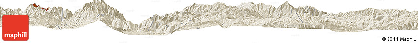 Shaded Relief Horizon Map of Baoshan