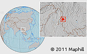 Gray Location Map of Baoshan, hill shading