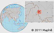 Gray Location Map of Baoshan