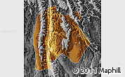 Physical Map of Baoshan, desaturated