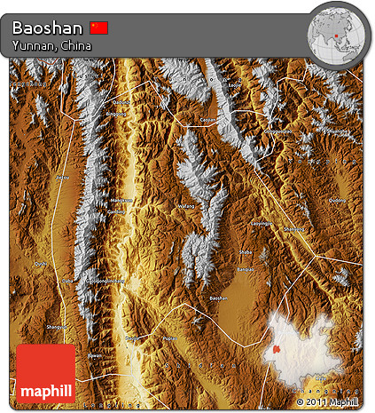 Physical Map of Baoshan