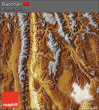Physical Map of Baoshan