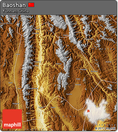 Physical Map of Baoshan
