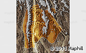 Physical Map of Baoshan, semi-desaturated