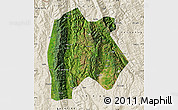 Satellite Map of Baoshan, shaded relief outside