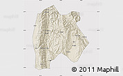 Shaded Relief Map of Baoshan, cropped outside