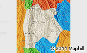 Shaded Relief Map of Baoshan, political outside