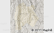 Shaded Relief Map of Baoshan, semi-desaturated