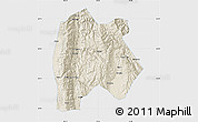 Shaded Relief Map of Baoshan, single color outside
