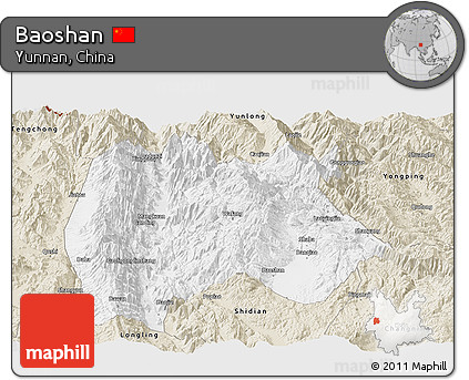 Classic Style Panoramic Map of Baoshan
