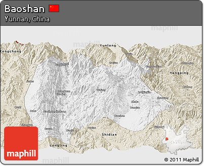 Classic Style Panoramic Map of Baoshan